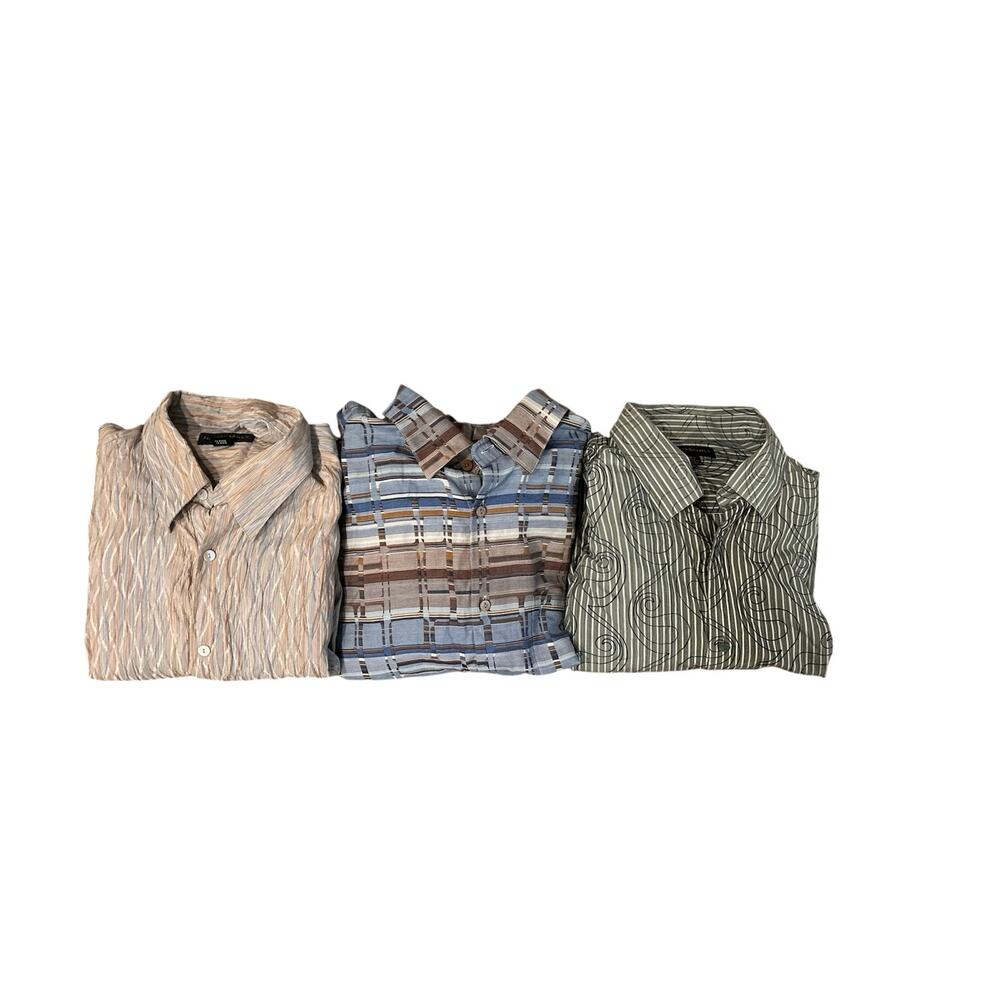 JH Barnes button down shirts men’s 2xl TTG lot of 3 button up shirts.